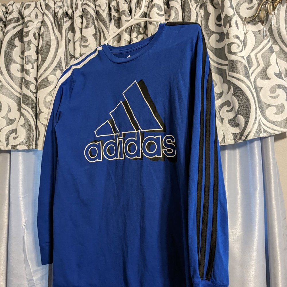Adidas Big Boys Crew Neck Long Sleeve Graphic T-Shirt Size Large (14/16) - Picture 2 of 8